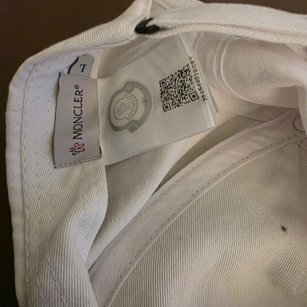 Moncler baseball cap logo front white very nice - Picture 2 of 2